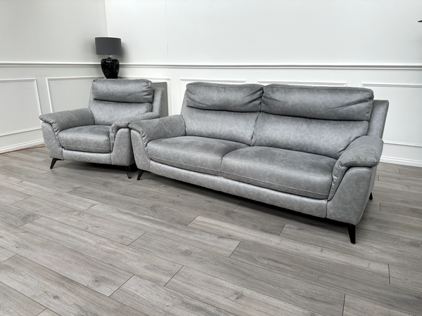 Furniture Village Contempo Grey 3 Seater Sofa Power Recliner Armchair RRP £3,7856