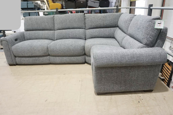 FV Nixon dark grey mix chunky cross weave fabric Static corner Sofa3