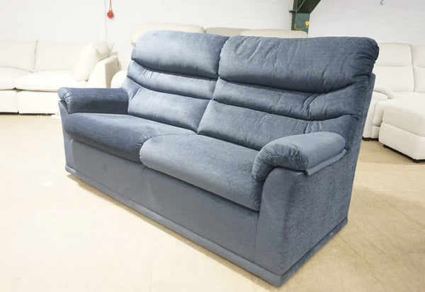 G Plan Malvern Static 3 Seater Sofa in Navy Blue Shimmer Fabric 2