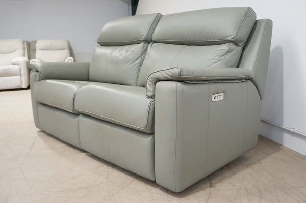 G Plan Ellis cambridge olive leather electric reclining 3 seater sofa3