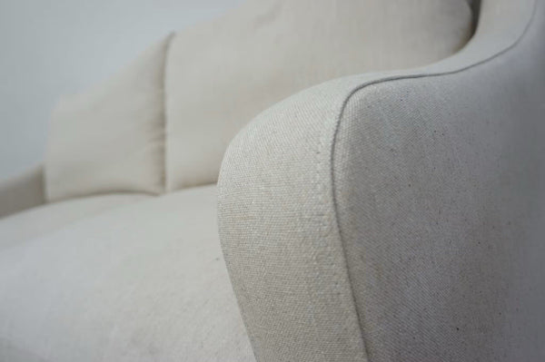 Housing Units grey hopsack fabric 3 seater Sofa2