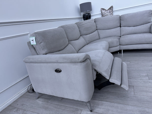 Sofology Palmer Power Recliner Corner Sofa In Toronto Grey Suede2
