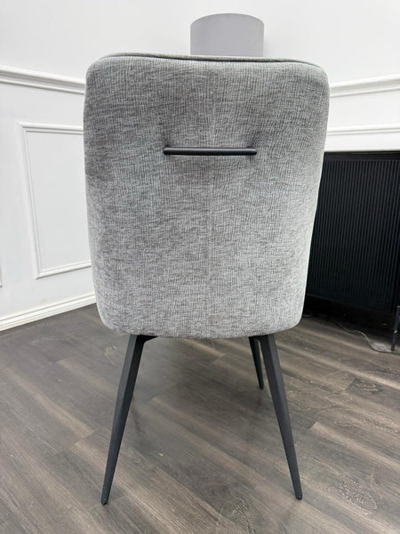 Furniture Village Crete Dark Grey fabric swivel dining chair (Pre-sale)11