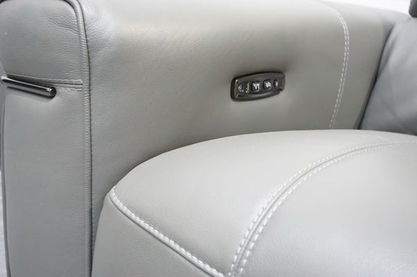 FV Homestage Grey Leather 3+2 Seater Sofa Set Pwr Recliner & Headrest (Delivery)3