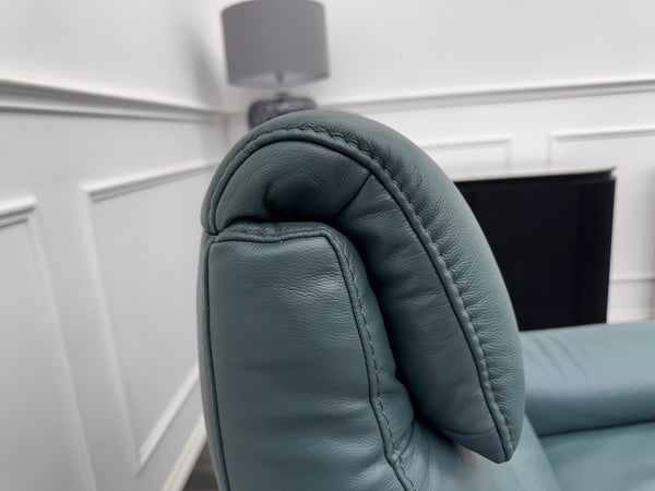 Furniture Village Rowen Lake Green Leather Armchair Pwr Recliner+Swivel+Rocking3