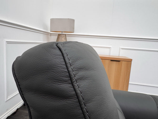 DFS Jagger Power Recliner Armchair Grey Leather Power Headrest1