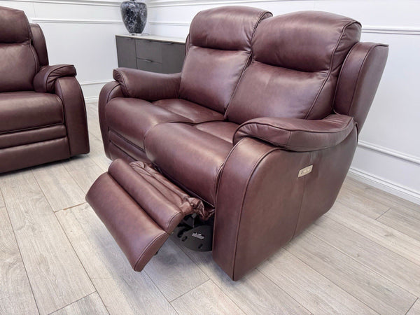 Parker Knoll Boston Burgundy Leather Power Recliner 3+2 Seater Sofa RRP £40992