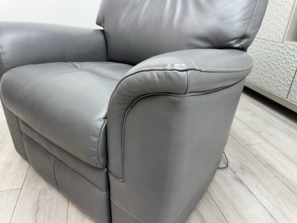 Parker Knoll Hudson 23 Grey Leather Armchair Power Recliner & Headrest & Lumbar15
