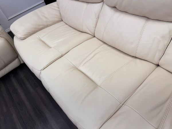 Furniture Village Link 3 + 3 Seater Sofa Set Static Beige Leather10