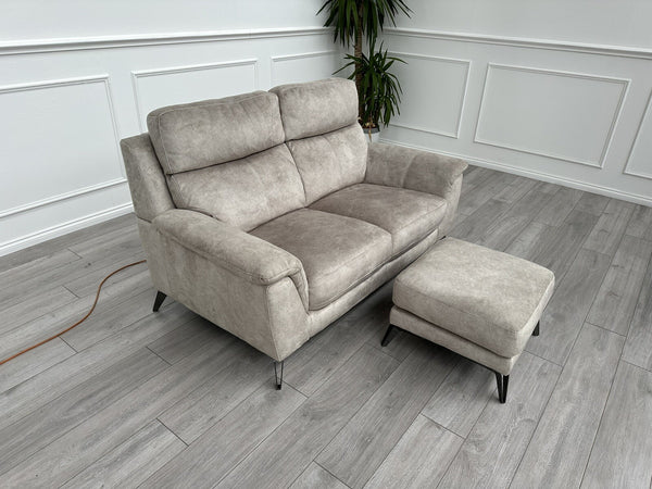 Furniture Village Contempo 2 Seater Sofa Champagne Soft Fabric Fast Delivery9