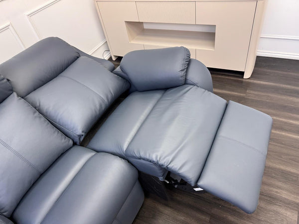 G Plan Kingsbury Navy Leather 3 Seater Sofa Power Recliner Headrest & Lumbar9