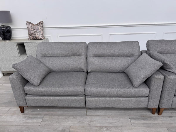 Furniture Village UNIQA Grey Fabric 3 Seater Power Recliner & Loveseat Sofa Set12