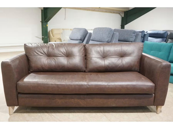 The Lounge Co. Hermione bourbon leather standard 3 seater sofa4