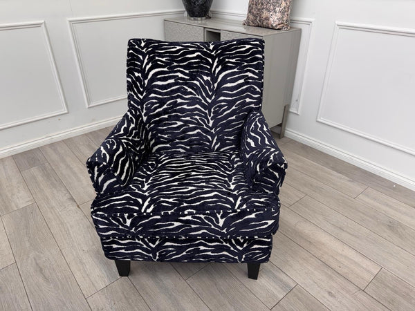 Furniture Village Sasha Accent Black And White Zebra Strip Fabric4