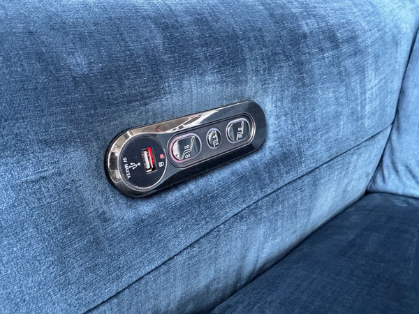 Sofology Renato 2.5 Seater Sofa + Centre Console Navy Blue Velvet Fabric10