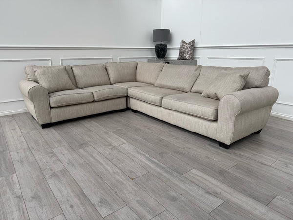 Sofology Nimbus Large Corner Sofa Beige Woven Fabric10