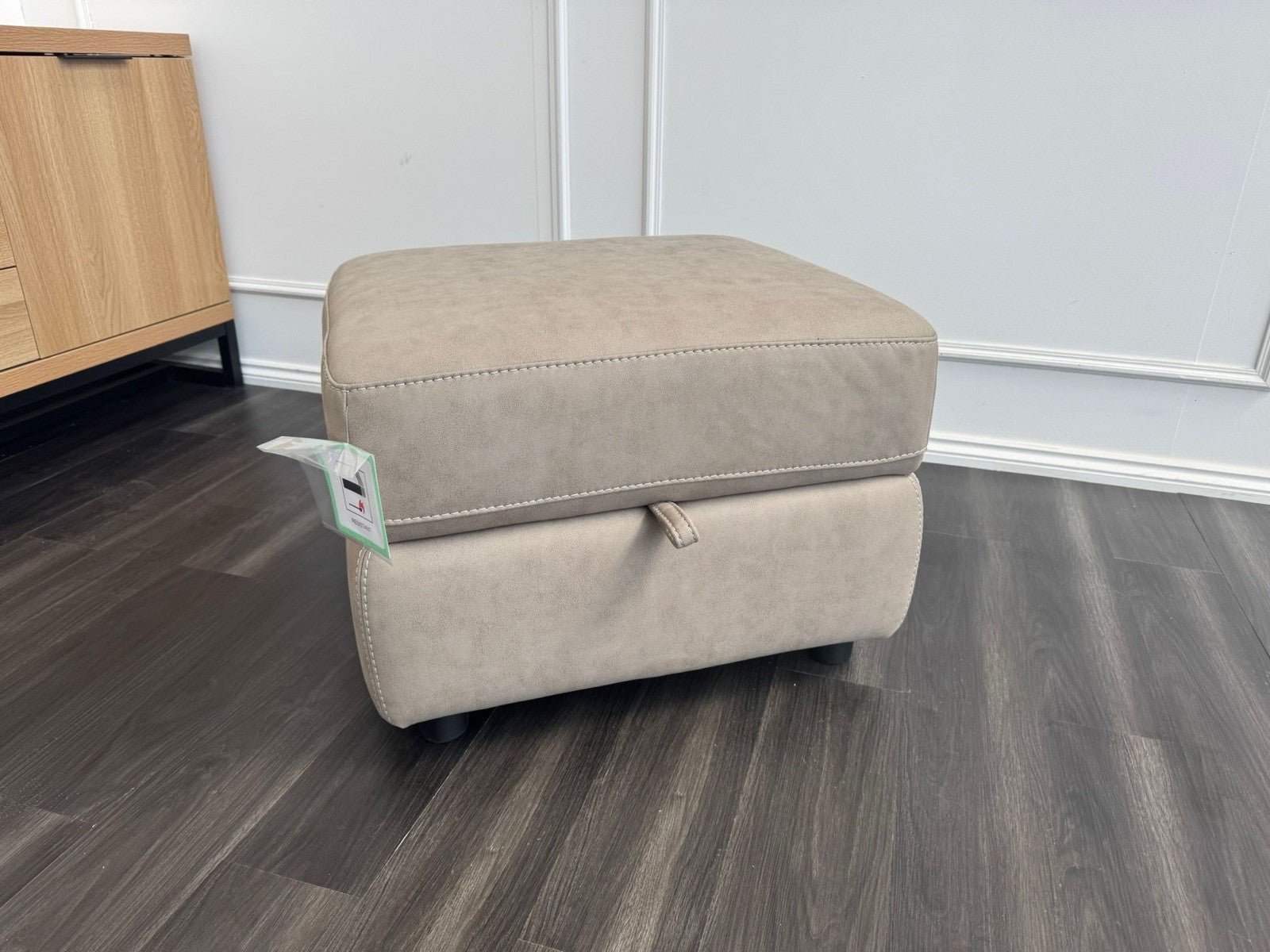 Furniture Village Contempo Beige Fabric Storage Footstool0