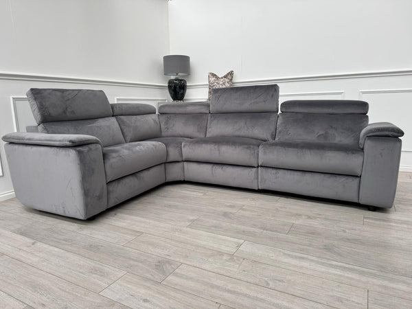 Furniture Village Nicoletti Davide Modular Corner Sofa Grey Velvet RRP £449519