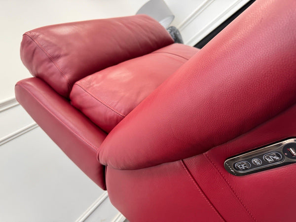 LA Z BOY Winchester Power Recliner Armchair In Red Leather2