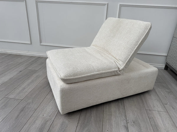 Furniture Village Starlight White Fabric Large Footstool Adjustable Chair0