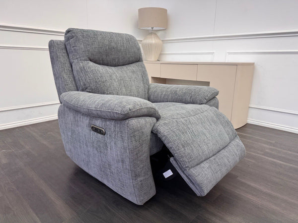 Furniture Village Sloane Grey Fabric Armchair Electric Power Recliner0