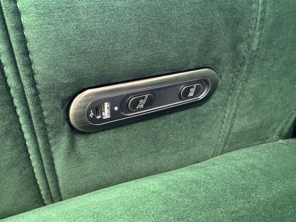 DFS Torren Power Recliner Pair Of Armchairs Green Velvet Power Headrest23