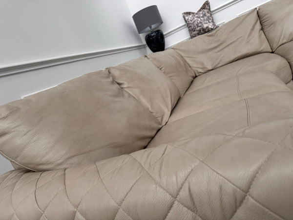 Sofology Mazzini Corner Sofa Dakota Ice Cream Leather 3/CNR/14