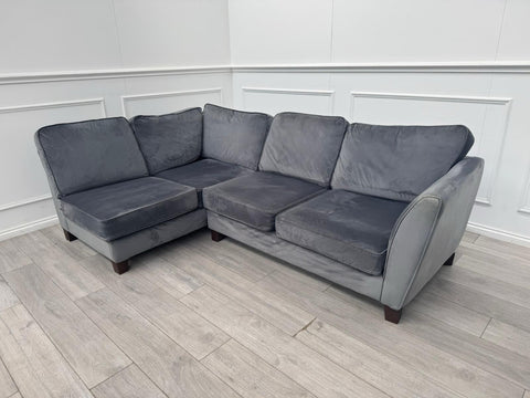 Sofology Canterbury Grey Fabric Corner Sofa Full Back Cushions0