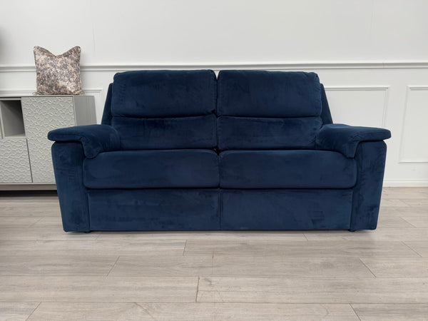 G Plan Harper Plush Indigo Premium Velvet Static 3 Seater + Armchair RRP £3,9522