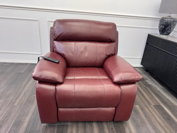 Furniture Village Moreno Lift and Rise Recliner Armchair Burgundy Leather20