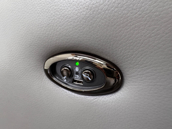 Furniture Village Petit Grey Leather Armchair Power Recliner3