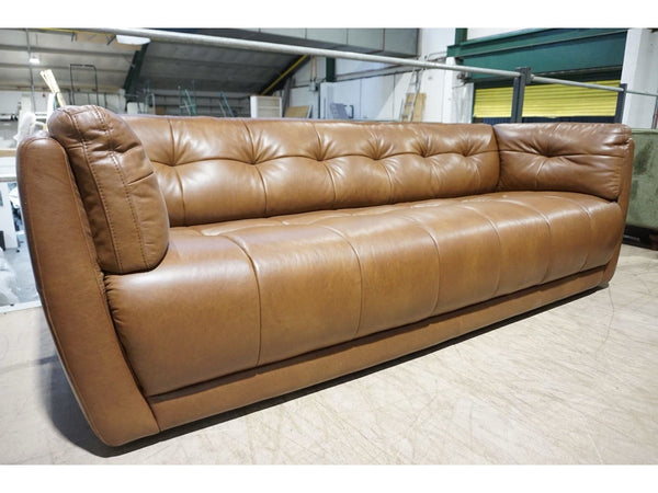 Barker And Stonehouse Chesterfield Theo antique brown leather 4 seater sofa0
