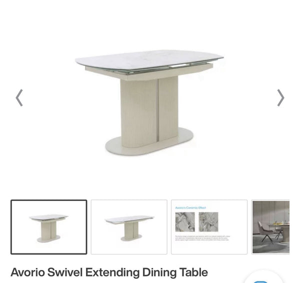 Furniture Village Avorio Swivel Extending Dining Table marble-effect ceramic top3