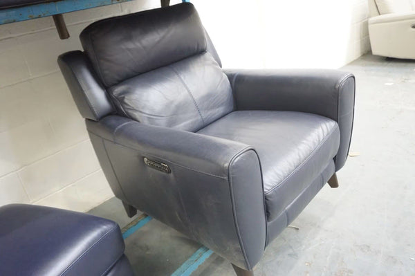 Furniture Village Zen leather standard 3 seater & Power Recliner Armchair Set3