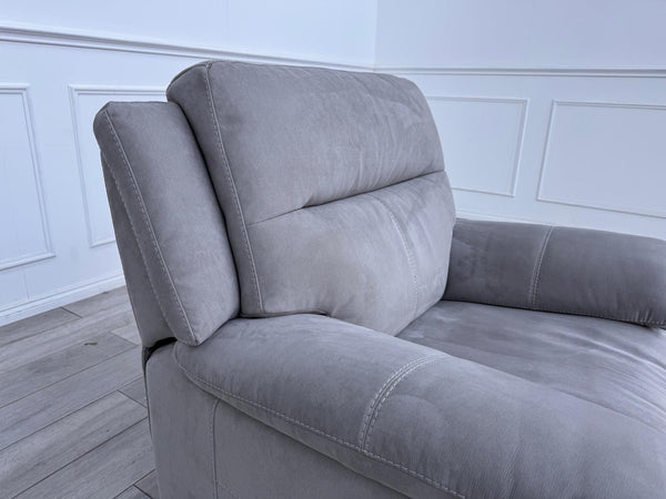 Furniture Village Touch Grey Fabric Power Recliner Armchair10