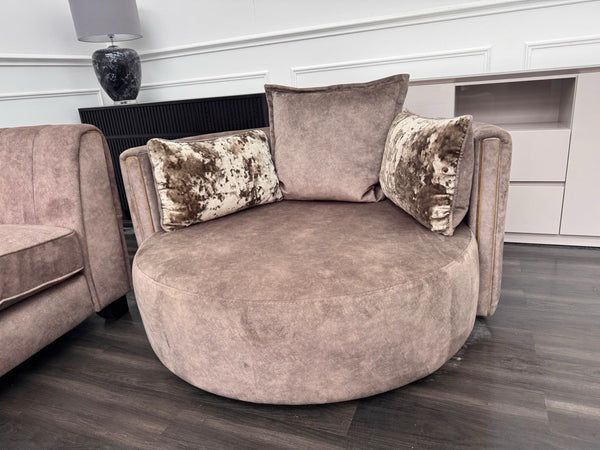 FURNITURE VILLAGE ARIANA 2 Seater Sofa Cuddle Set Classic Back Dapple Chocolate8