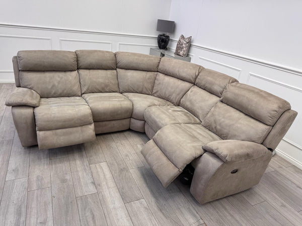 Furniture Village Moreno Power Reclining Corner Sofa In Beige Fabric1