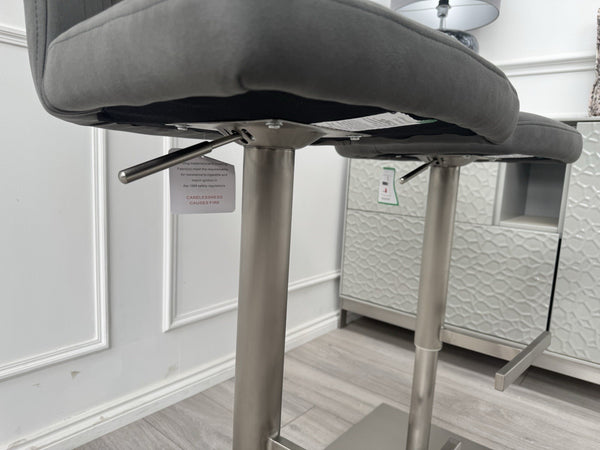 Furniture Village Grigio Set Of 4 Grey Suede Swivel Barstools Chairs11