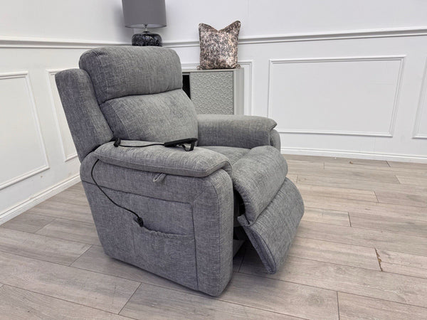 Furniture Village Kirk Lift and Rise Recliner Armchair Grey Fabric3