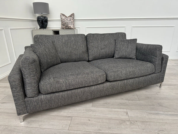 DFS Grey Fabric 3 Seater Sofa9