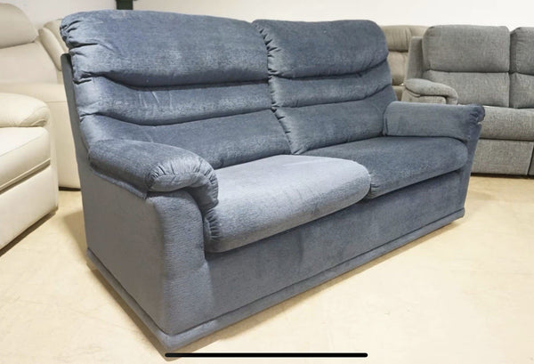 G Plan Malvern Static 3 Seater Sofa in Navy Blue Shimmer Fabric 4