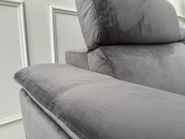 Furniture Village Nicoletti Davide Modular Corner Sofa Grey Velvet RRP £449510