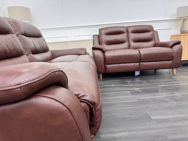 LA Z BOY Madison Static 3+2 Seater Sofa Set Brown Leather18