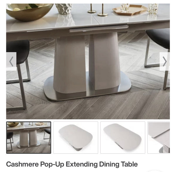 Furniture Village Cashmere Small Extendable Dining Table Glass Top (Pre-sale)2