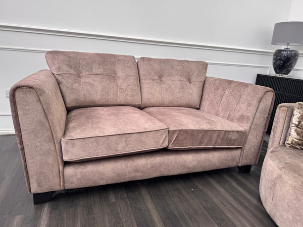 FURNITURE VILLAGE ARIANA 2 Seater Sofa Cuddle Set Classic Back Dapple Chocolate1