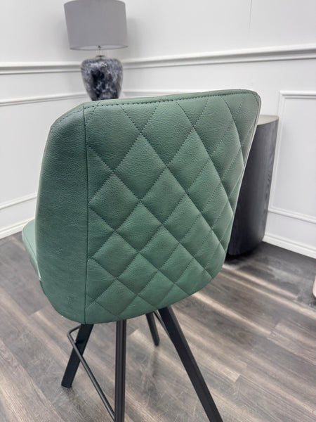 Furniture Village Mars/Jupiter green leather swivel dining barstool (Pre-sale)6