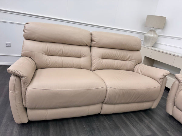 Furniture Village Chicago 3 & 2 Seater Sofa Set Power Recliner Pebble Leather13