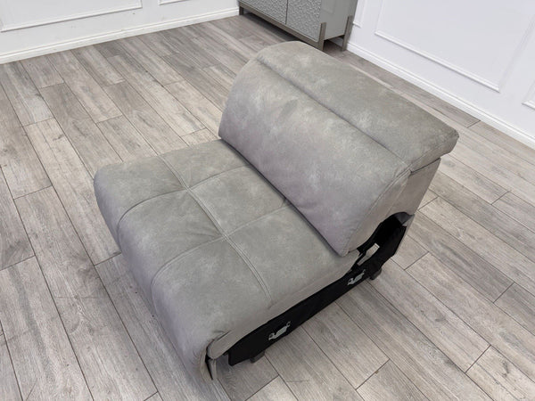 Sofology Marvella Flecked Light Grey Velvet Middle Section Power Recliner4
