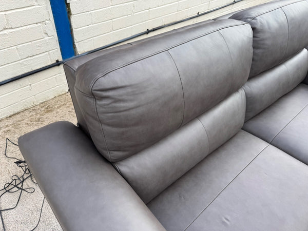 La-Z-Boy Dark Grey Leather 3 Seater Power Recliner Sofa2