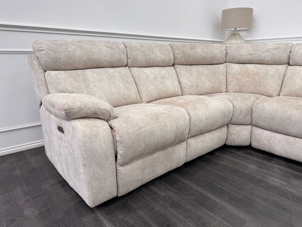 Furniture Village Moreno Power Reclining Corner Sofa In Cream Lux Velvet23